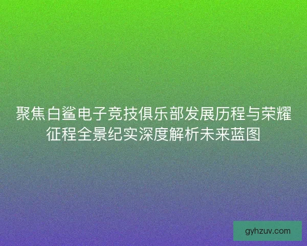 聚焦白鲨电子竞技俱乐部发展历程与荣耀征程全景纪实深度解析未来蓝图 聚焦白鲨电子竞技俱乐部发展历程与荣耀征程全景纪实深度解析未来蓝图
