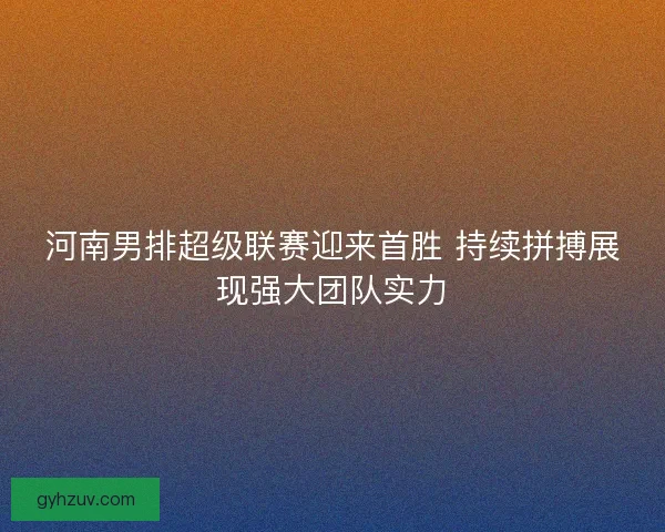河南男排超级联赛迎来首胜 持续拼搏展现强大团队实力 河南男排超级联赛迎来首胜 持续拼搏展现强大团队实力