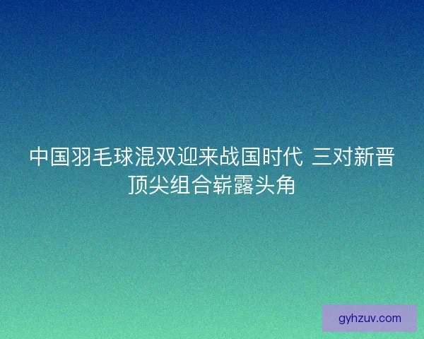 中国羽毛球混双迎来战国时代 三对新晋顶尖组合崭露头角 中国羽毛球混双迎来战国时代 三对新晋顶尖组合崭露头角